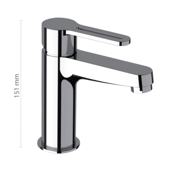 Miscelatore monocomando per lavabo senza scarico e senza foro sul corpo SMART