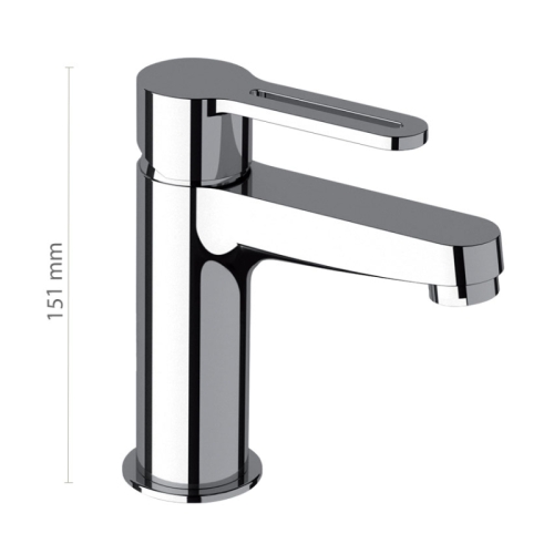Miscelatore monocomando per lavabo senza scarico e senza foro sul corpo SMART