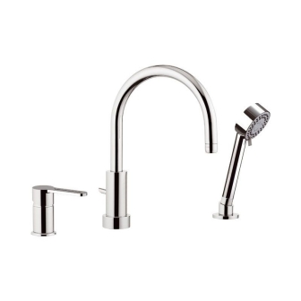 Kit bordo vasca a 3 fori con miscelatore bocca alta e doccetta SMART