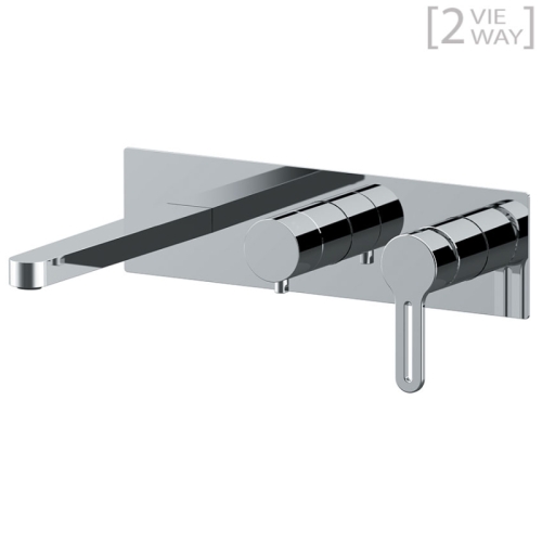 Set 2 vie per vasca/doccia su piastra unica rettangolare SMART