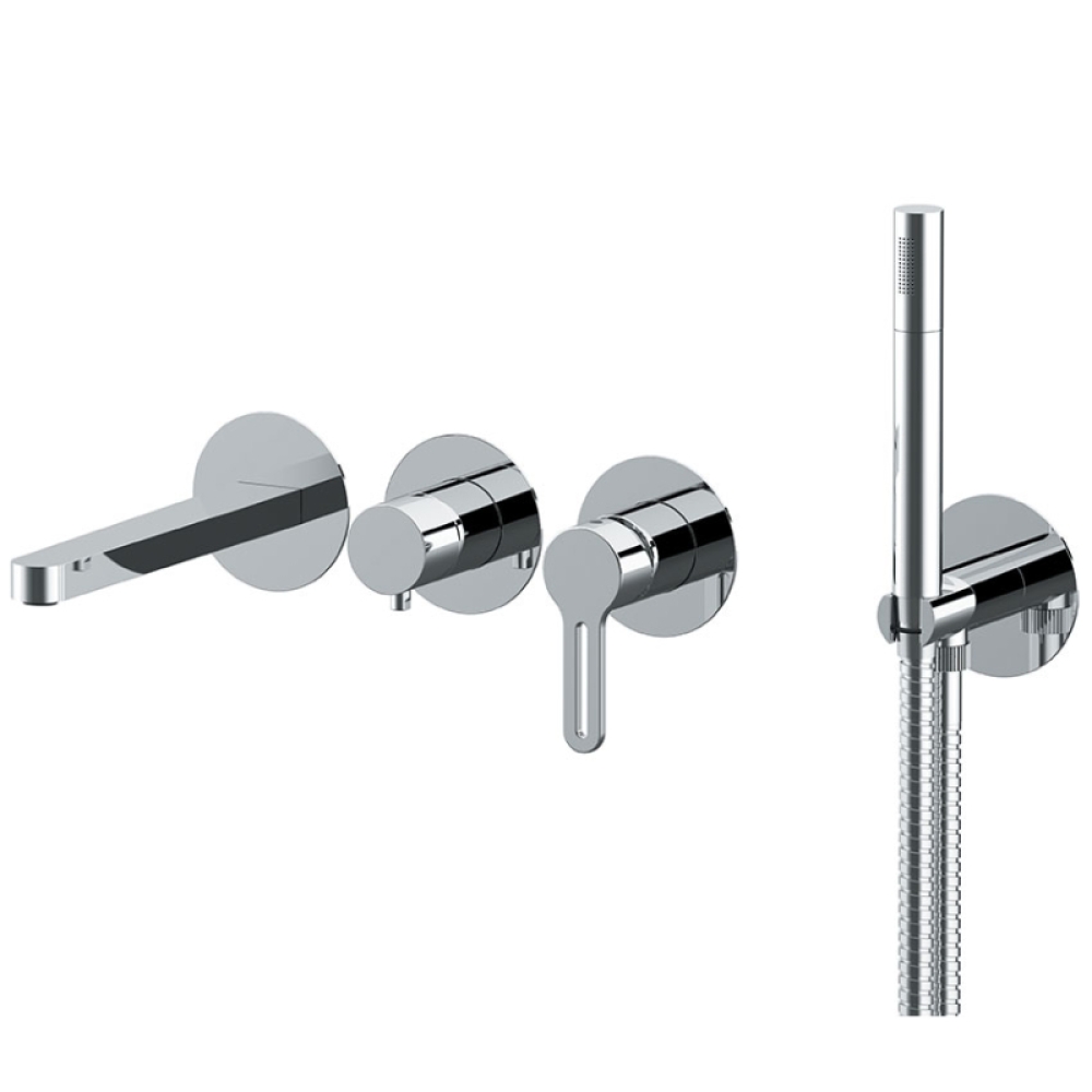 Set a incasso a 2 vie per vasca su piastre tonde separate SMART