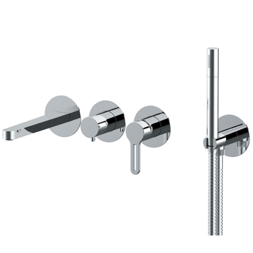 Set a incasso a 2 vie per vasca su piastre tonde separate SMART