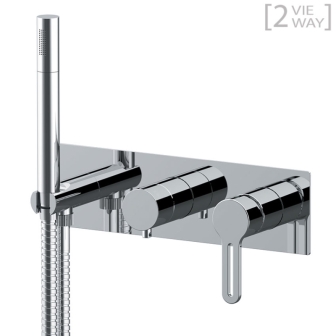 Set miscelatore incasso a 2 vie per doccia su piastra unica rettangolare SMART