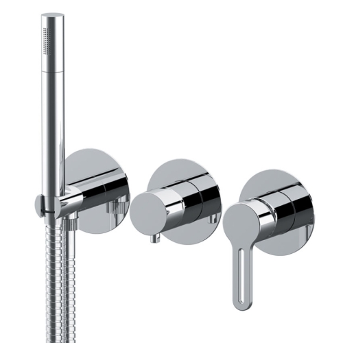 Set miscelatore 2 vie per doccia su 3 piastre tonde separate SMART