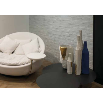 Gres Porcellanato Piastrelle 15x61 3D White Tiffany