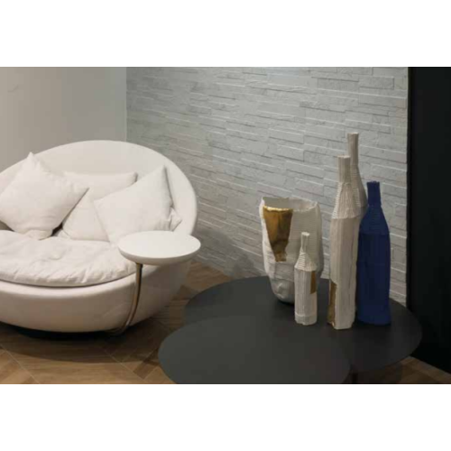 Gres Porcellanato Piastrelle 15x61 3D White Tiffany