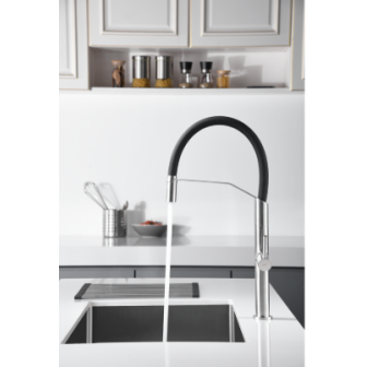 Miscelatore cucina acciaio inox con beccuccio flessibile Deva