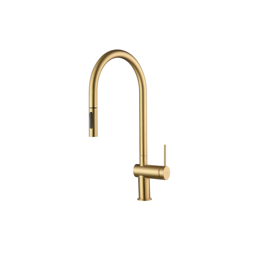 Miscelatore cucina con bocca estraibile Oro Spazzolato Berna
