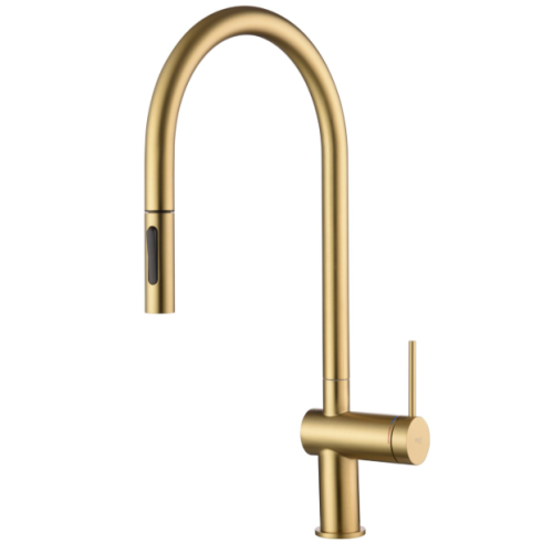 Miscelatore cucina con bocca estraibile Oro Spazzolato Berna