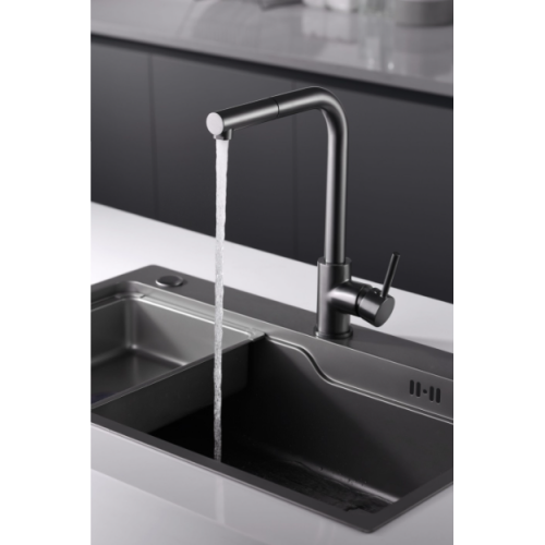Miscelatore cucina con bocca estraibile Black Gun Metal Malta