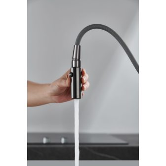 Miscelatore cucina con bocca estraibile Black Gun Metal Niza