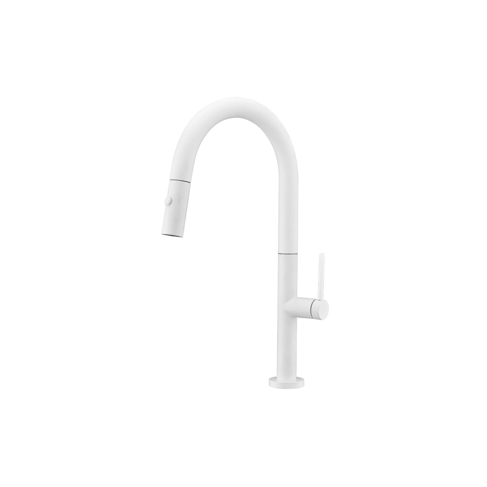 Miscelatore cucina con bocca estraibile Bianco Opaco Samoa
