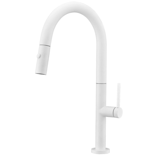 Miscelatore cucina con bocca estraibile Bianco Opaco Samoa