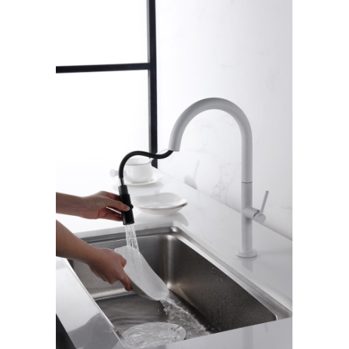 Miscelatore cucina con bocca estraibile Bianco Opaco Samoa