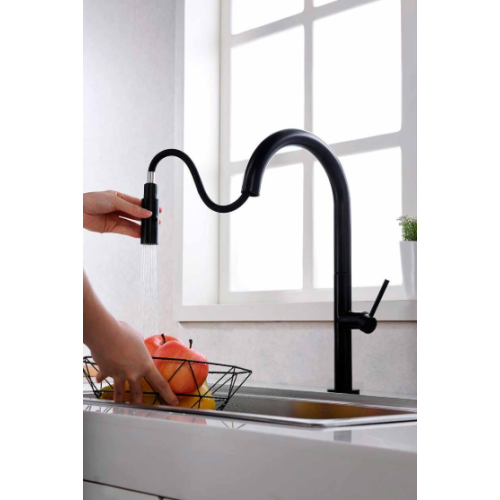 Miscelatore cucina con bocca estraibile Nero Opaco Samoa