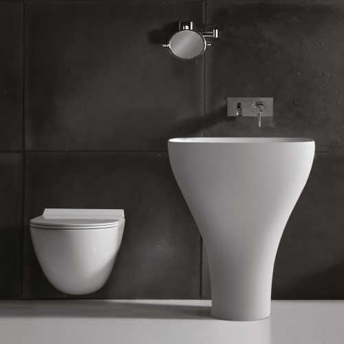 Lavabo appoggio monolite cm.60 senza foro troppo pieno Dream